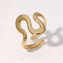 Open titanium steel ring, non fading irregular index finger ring, stainless steel ring