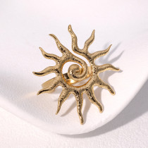 Stainless steel open sun ring 18K gold-plated non fading bracelet