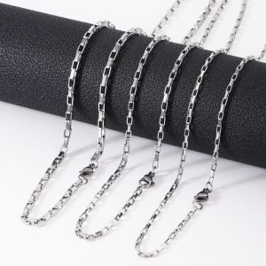 Stainless steel long box chain necklace DIY sweater chain