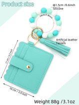New silicone bead bracelet keychain bag bow women's wallet