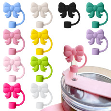 Bow shaped straw cap, food grade silicone 10MM straw cover, dust plug
