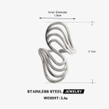 Geometric Line Open Ring Stainless Steel 18K Gold Plated Titanium Steel Ring