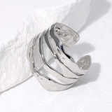 Stainless steel ring irregular 18K gold-plated titanium steel ring