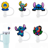 8-10mm Stitch Straw Cap, Straw Stopper, Dust Cap, Cartoon Straw Accessory, Dust Cover, Recyclable