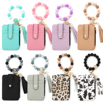 New 20mm snap button product ID card bag, silicone bracelet, patterned leather wallet