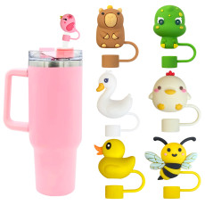 Straw cap, straw dust cap, 3D cartoon 10mm food grade three-dimensional straw cap, duck