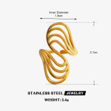 Geometric Line Open Ring Stainless Steel 18K Gold Plated Titanium Steel Ring