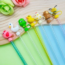 Straw cap, straw dust cap, 3D cartoon 10mm food grade three-dimensional straw cap, duck