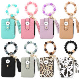 New 20mm snap button product ID card bag, silicone bracelet, patterned leather wallet