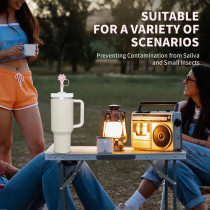 Flower silicone straw cap chrysanthemum cup straw protective cover 10mm anti fouling