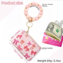 New silicone bead bracelet keychain bag bow women's wallet