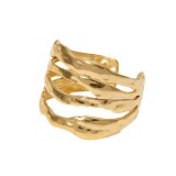 Stainless steel ring irregular 18K gold-plated titanium steel ring