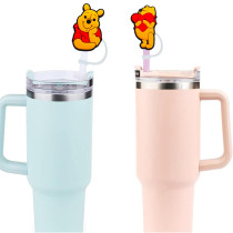 8-10mm Cute Winnie the Pooh Cartoon Straw Cap, Straw Dust Cover Cap