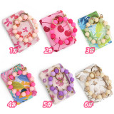 New silicone bead bracelet keychain bag bow women's wallet