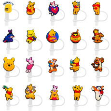 8-10mm Cute Winnie the Pooh Cartoon Straw Cap, Straw Dust Cover Cap