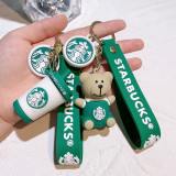 Milk Tea Cup Keychain Cartoon Car Pendant Doll Accessories Cute Bag Keychain