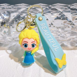 Cartoon Snow White Bookbag Silicone Car Keychain