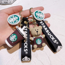 Milk Tea Cup Keychain Cartoon Car Pendant Doll Accessories Cute Bag Keychain