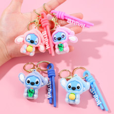 Cute plush bunny keychain creative small gift backpack pendant