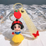 Cartoon Snow White Bookbag Silicone Car Keychain