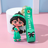 Cartoon Snow White Bookbag Silicone Car Keychain