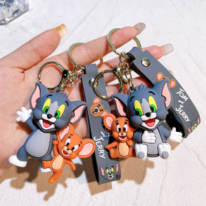 Cat and Mouse Keychain Silicone Keychain Hand Office Boy Car Key Pendant Couple Pendant