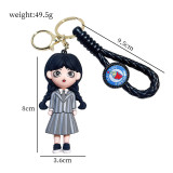 Wednesday Keychain The Addams Family 3D Keychain Amazon Plush Figurine Doll