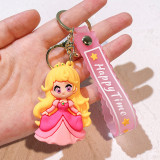 Cartoon Snow White Bookbag Silicone Car Keychain