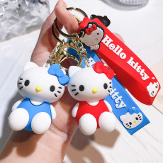 Cute sitting posture, Kaidi cat keychain, silicone figurine, car key pendant, backpack