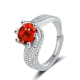 Princess Diamond 5-Carat Simulation Diamond Ring, Female High Carbon Ring with Adjustable Opening