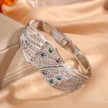 Stainless steel bracelet for women with high-end feel and diamond inlaid opening bracelet