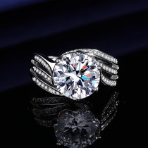 Princess Diamond 5-Carat Simulation Diamond Ring, Female High Carbon Ring with Adjustable Opening
