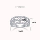 New S925 Silver Flower Ring with Moissanite Ring