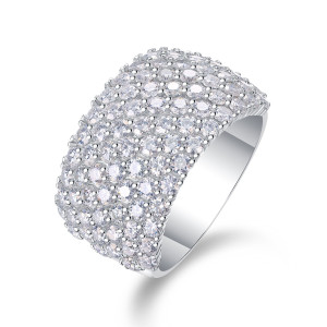 S925 Silver Sparkling Ring Moissanite Ring