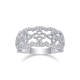 New S925 Silver Flower Ring with Moissanite Ring
