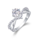 S925 silver ring, 1CT moissanite ring