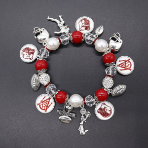Hot selling NFL football team elastic bead bracelet for both men and women
