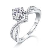 S925 silver ring, 1CT moissanite ring