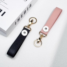 PU leather keychain with cross pattern bag pendant to prevent loss