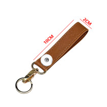 PU leather keychain with cross pattern bag pendant to prevent loss
