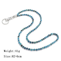 Crystal Natural Stone Lanyard Necklace Mobile Key Work Card Easy Pull Buckle Tether Necklace