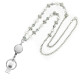 Glass Pearl Keychain Necklace Lanyard Neck Badge Tie Long Sweater Chain