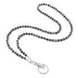 Crystal Natural Stone Lanyard Necklace Mobile Key Work Card Easy Pull Buckle Tether Necklace