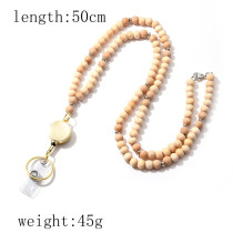 Handmade bead work ID hanging rope, easy to pull buckle necklace, extendable keychain, student card sleeve hanging rope