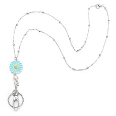 Lanyard Neck Alloy Drip Oil Badge, Easy to Pull Buckle, Tether, Work ID Key