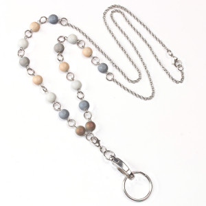 Mixed color handmade bead long sweater chain Lanyard necklace work badge key necklace