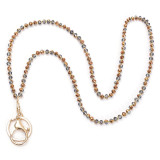 Glass bead bead necklace Lanyard necklace key work card easy to pull buckle lanyard necklace