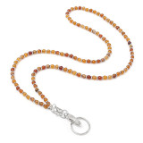 Crystal Natural Stone Lanyard Necklace Mobile Key Work Card Easy Pull Buckle Tether Necklace