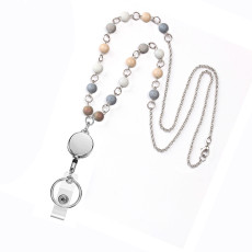 Mixed color handmade bead long sweater chain Lanyard necklace work badge key necklace