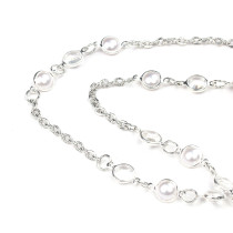 Hanging rope, lanyard necklace, pearl key, ID work badge pendant, long necklace